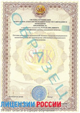 Образец сертификата соответствия (приложение) Дубна Сертификат ISO 13485